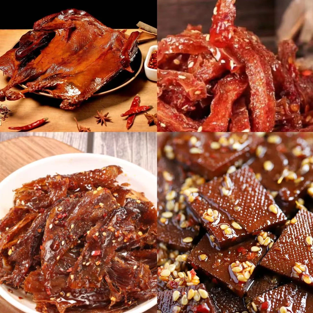 【香辣4件套-1】280g酱板鸭+碎碎鸭*1+鸭脖*1+酱香干*1/共4样