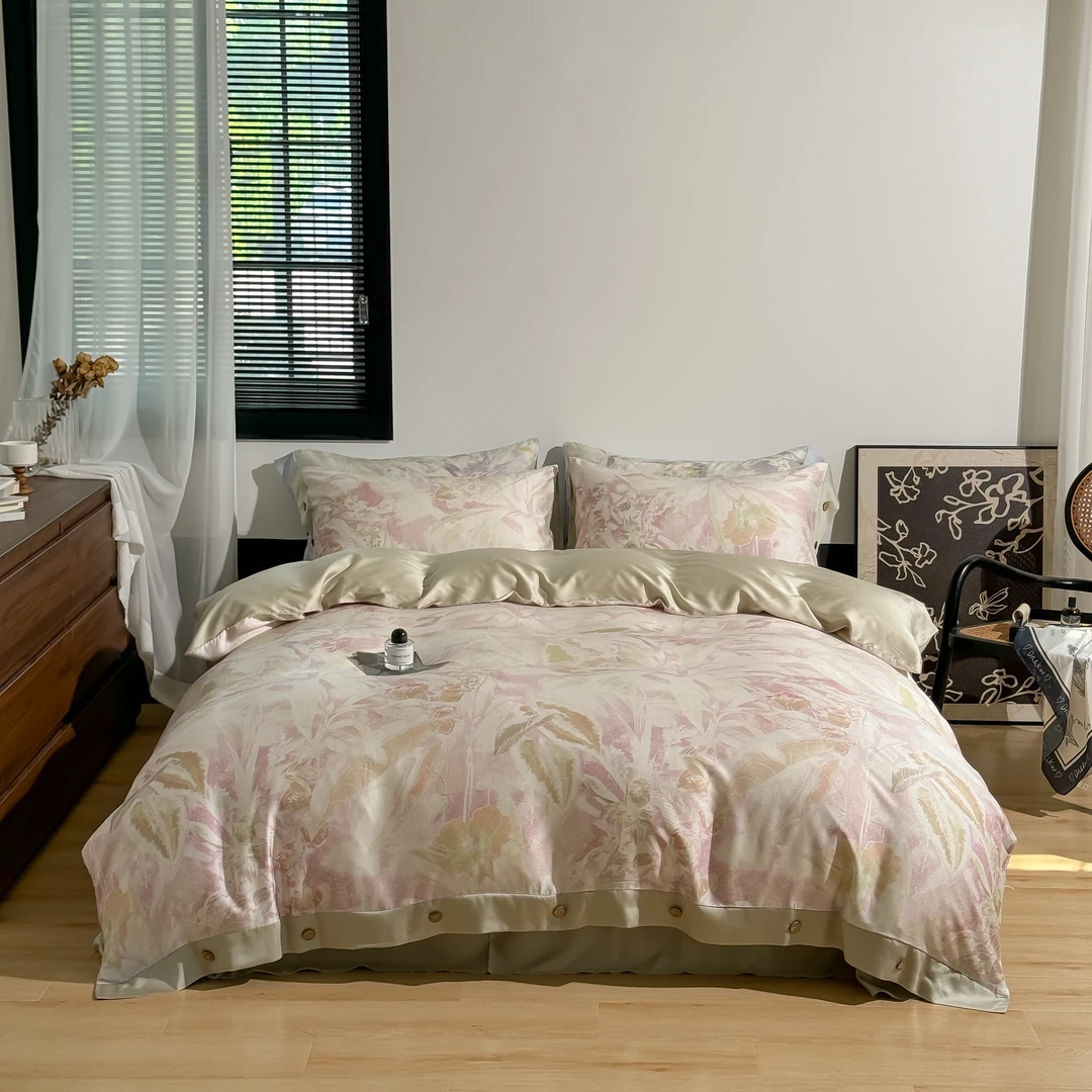 艾之果【】新品高端轻奢数码印花天丝套件设计师款