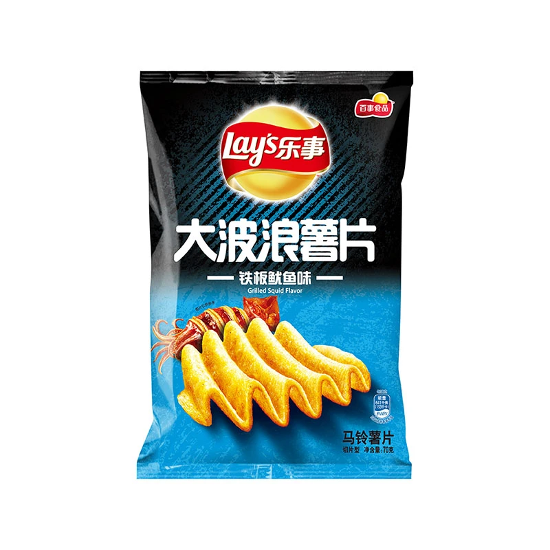 乐事大波浪薯片铁板鱿鱼味70g