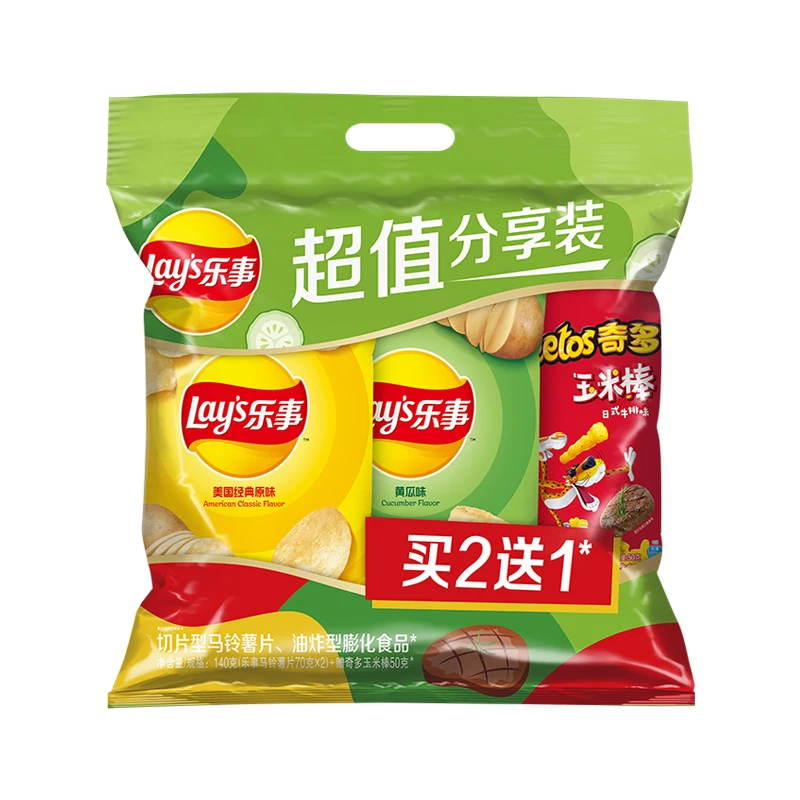 乐事(原味+黄瓜+奇多牛排)组合包190g