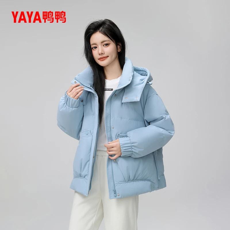 YAYA/鸭鸭女装羽绒服新款冬季保暖甜美时尚休闲宽松上衣外套