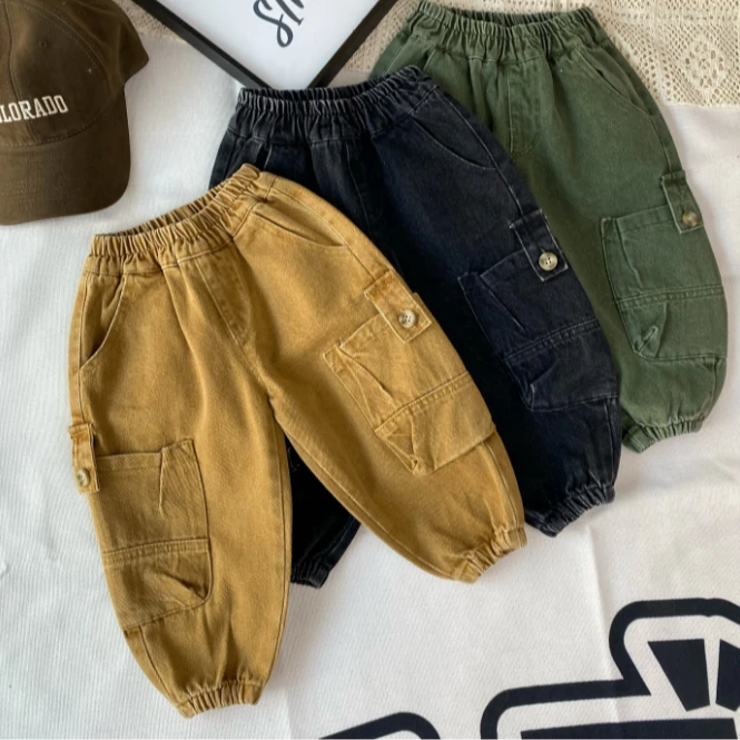 菜菜家童装     男女宝工装牛仔裤百搭神器