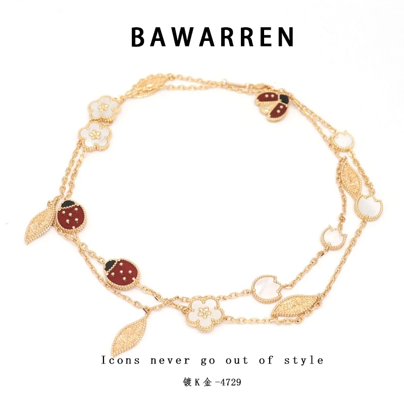 Bawarren 合金项链 【V金版本 】精工CNC 4729-瓢虫轻奢时尚百搭项