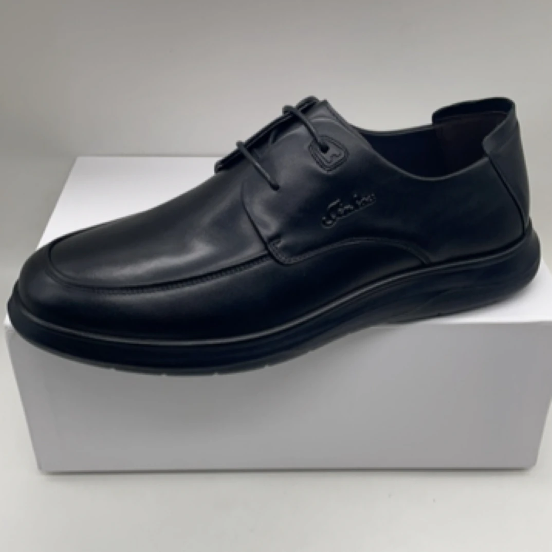 金猴男鞋正品特大码系带款头层牛皮商务休闲鞋2524052A