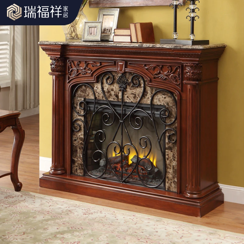 瑞福祥美式壁炉客厅家用玄关复古欧式仿真碳火1.52米装饰柜U210