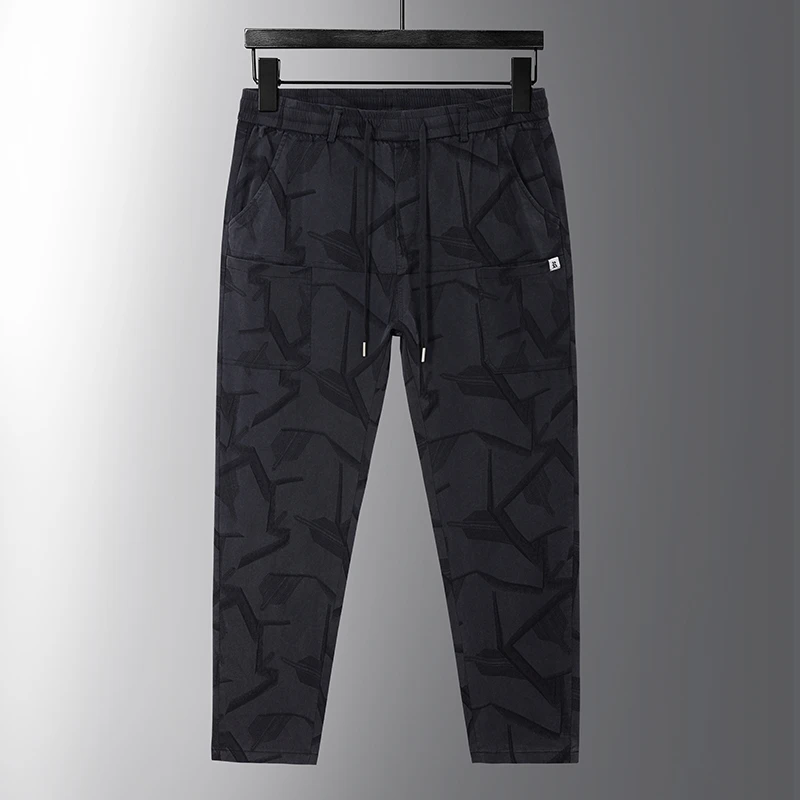 LIUGEJIA/六个加潮牌大码男士裤子休闲宽松加大印花休闲裤F9811#