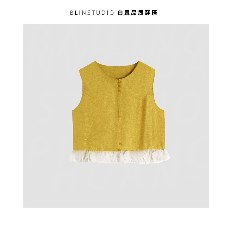 5（2501）夏季新款法式无袖设计感上衣