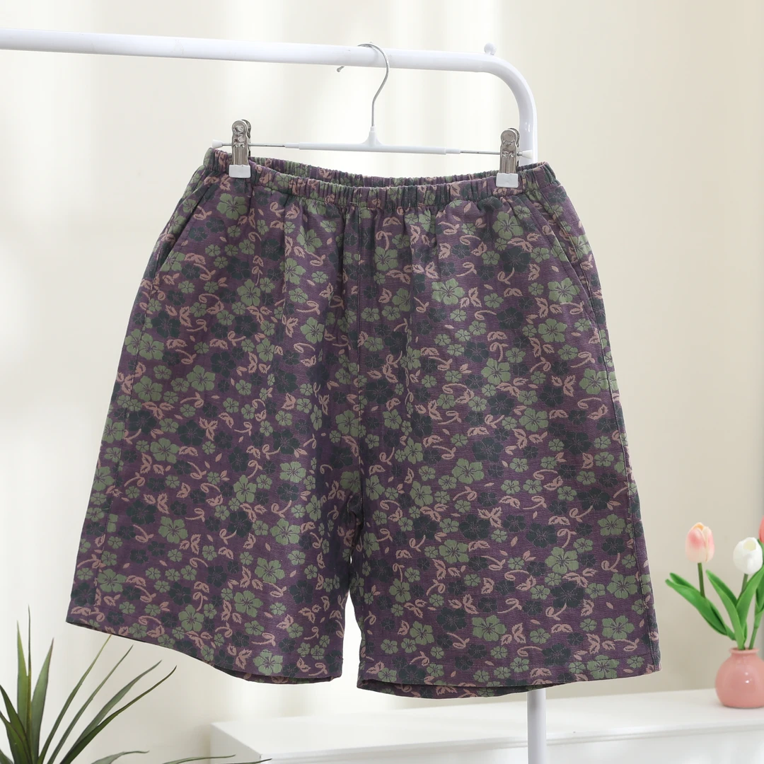 纯棉双层纱短裤裤衩家居服80-140斤以内穿