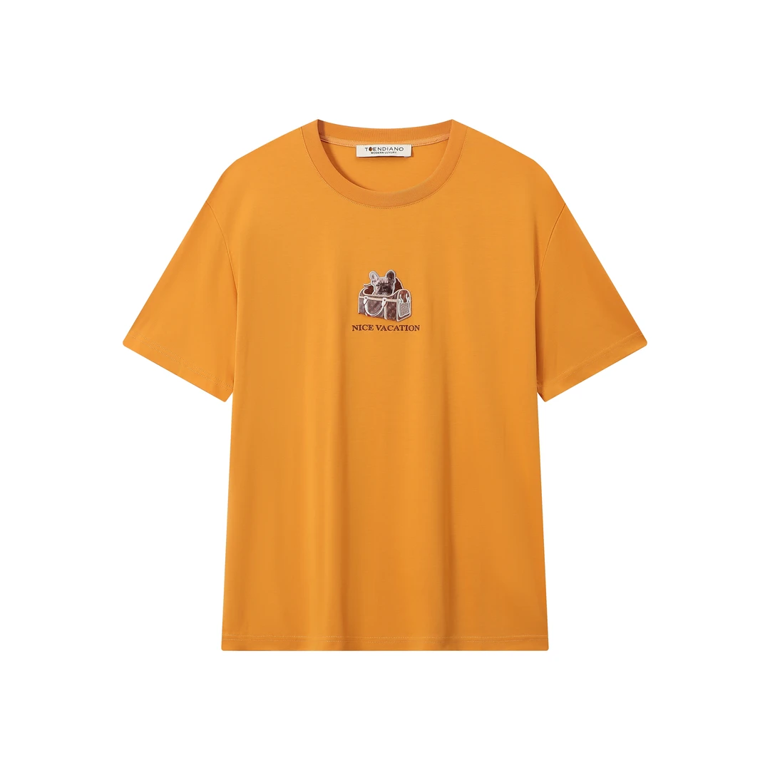 2022270小狗刺绣短袖圆领T恤