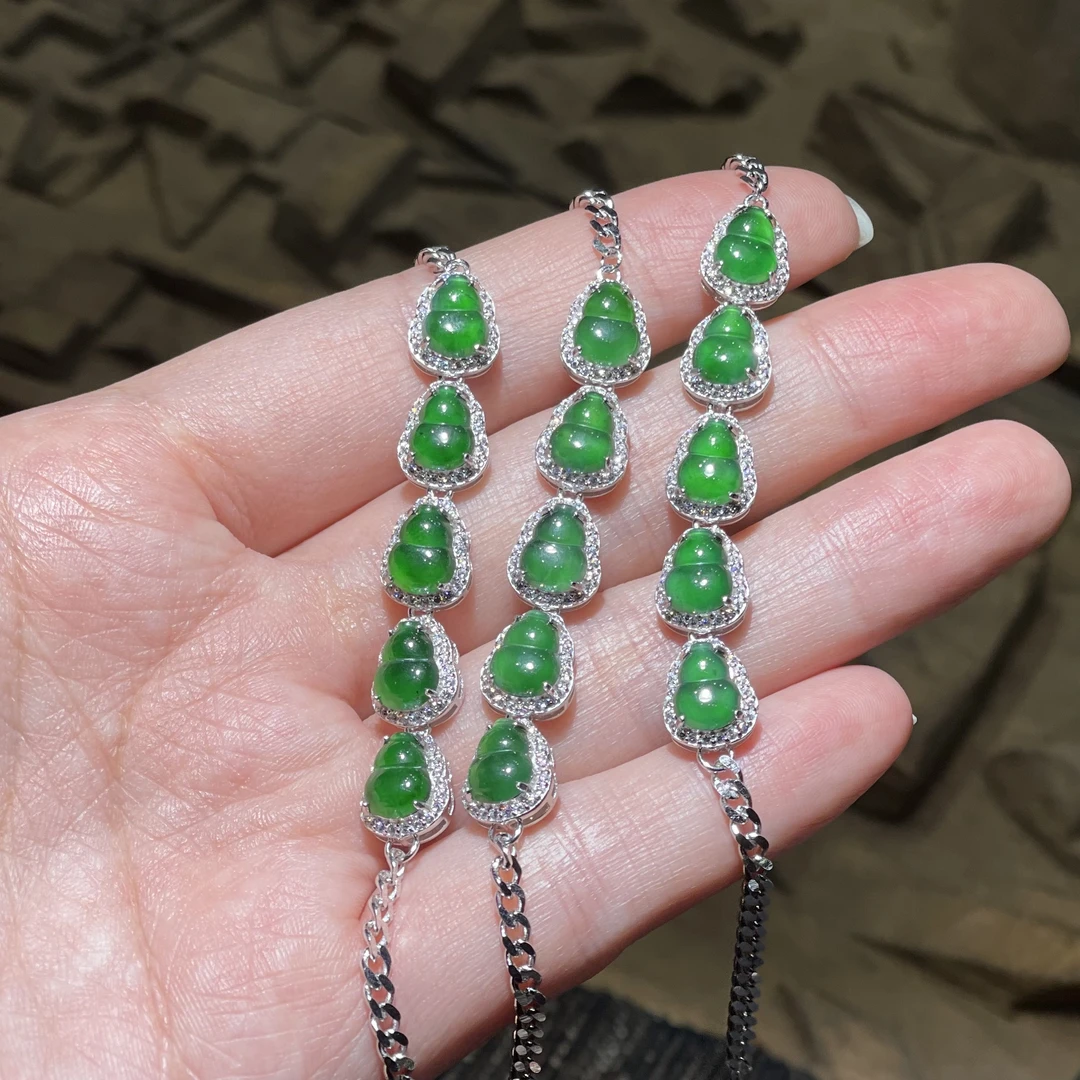 非金属玻璃手链 YS8758 绿色FC葫芦简约手链