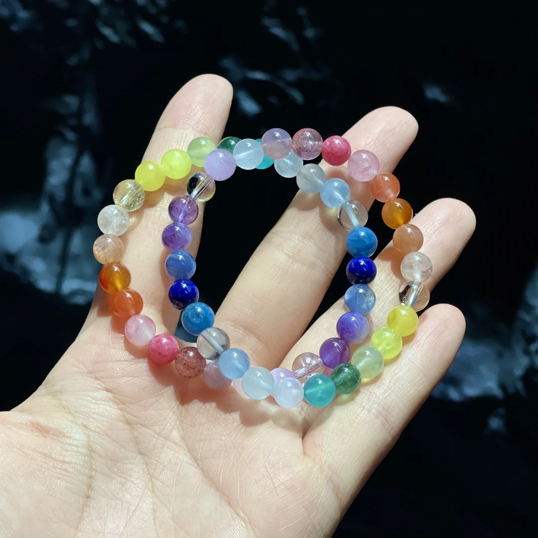 XZY160 彩色水晶多宝小尺寸素圈