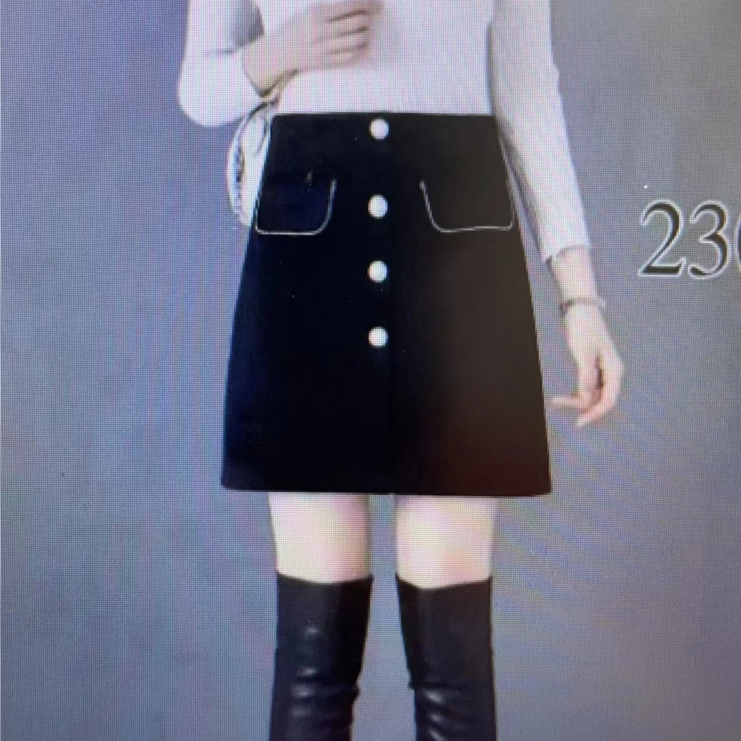 淑女日记（1018）冬季加厚高腰百搭显瘦女士A字半身裙