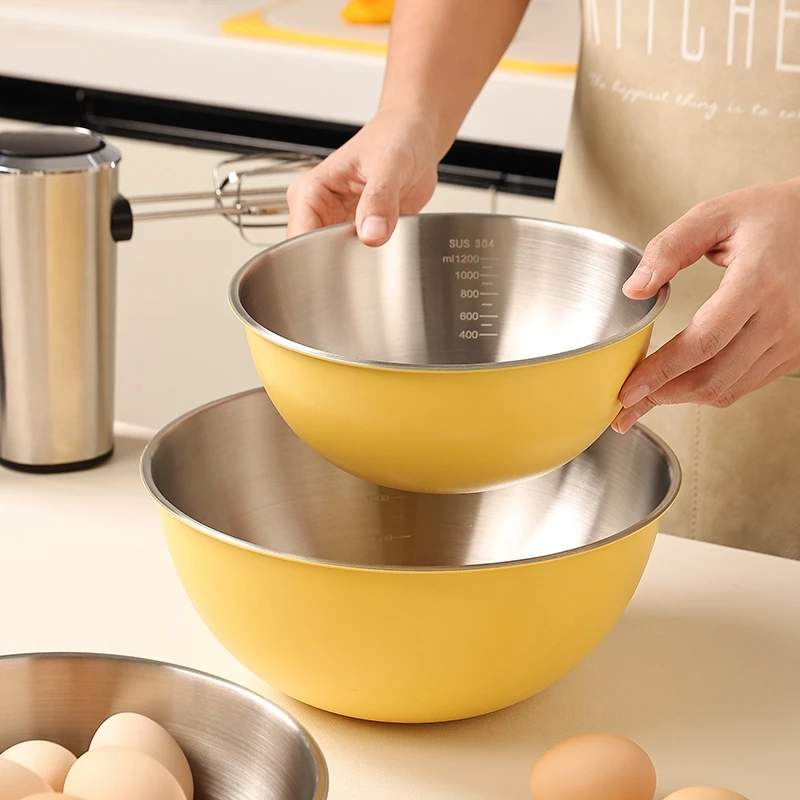 不锈钢网红拌菜盆揉面盆高级和面盆家用不粘面沙拉碗打蛋盆烘焙专