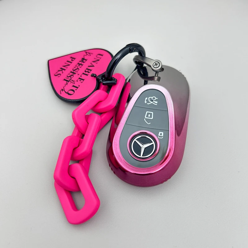 奔驰钥匙套24款C260L扣C200L壳E级E300l E260车GLC260女神高级粉