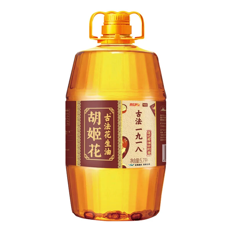 【 粮油调味】胡姬花 食用油 古法压榨一九一八花生油5.7L