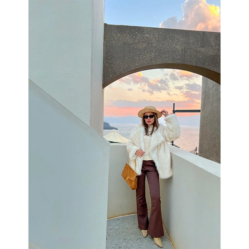 【Anne Official】皮裤时尚秋冬显瘦气质女装秋季休闲修身网红