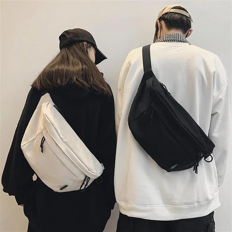 斜挎包男生休闲包包男士大容量胸包潮牌日系背包学生腰包单肩包女
