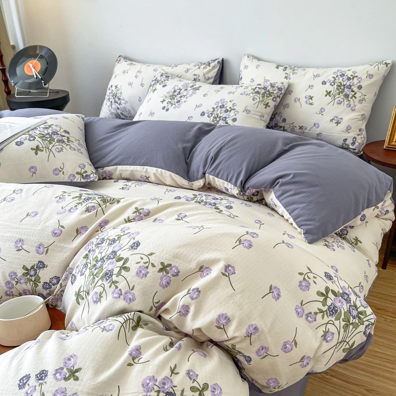 蒂雅 绽放 A类有氧提花小竺棉三四件套法式复古亲肤透气四季款