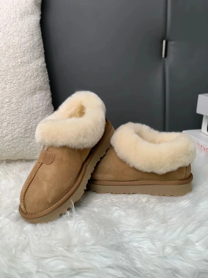 【新品薄底塔次特】冬季保暖时尚皮毛一体桑坡雪地靴加绒短筒加厚