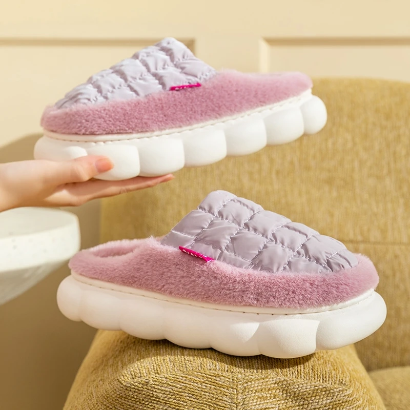 冬天棉拖鞋女士2023新款居家室内厚底防滑外穿防水加绒棉鞋男士