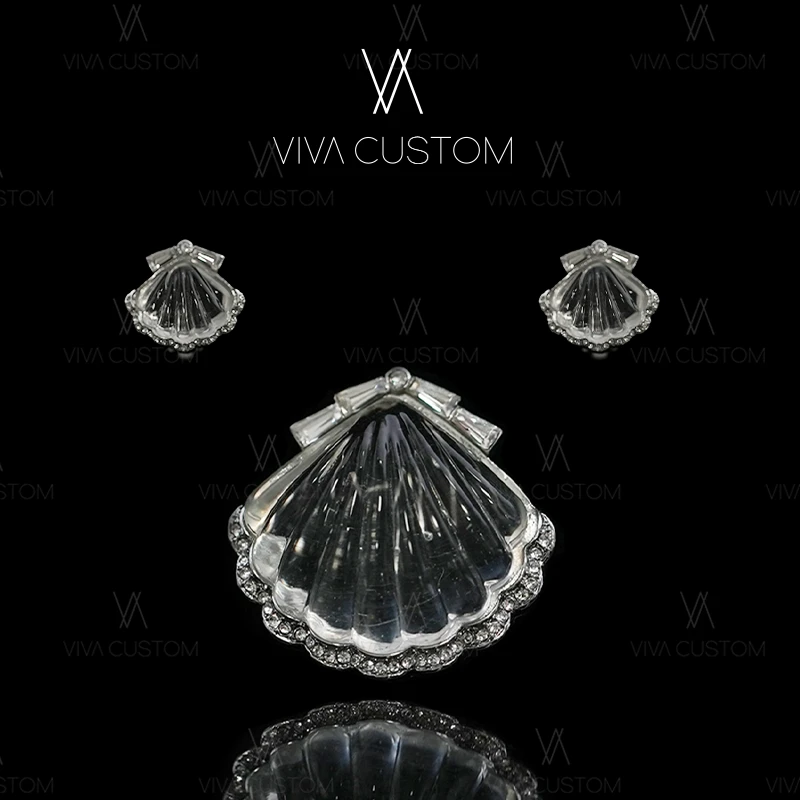 合金胸针 秋冬时尚小众简约设计感气质冰透贝壳手工套装Y