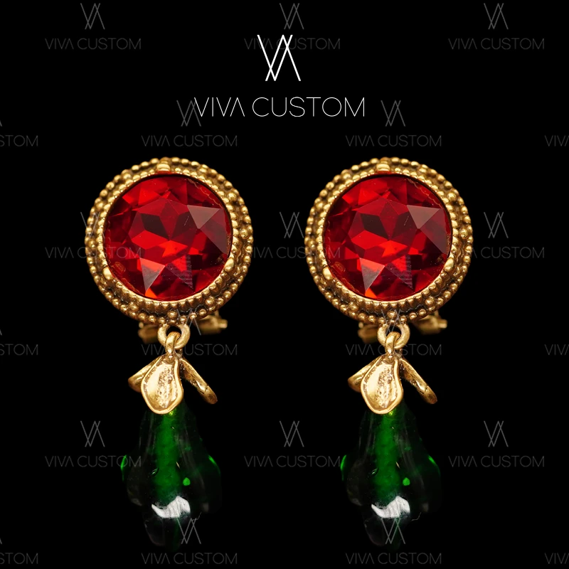 合金合成锆石耳饰 (经典再现系列)复古小高级感耳钉