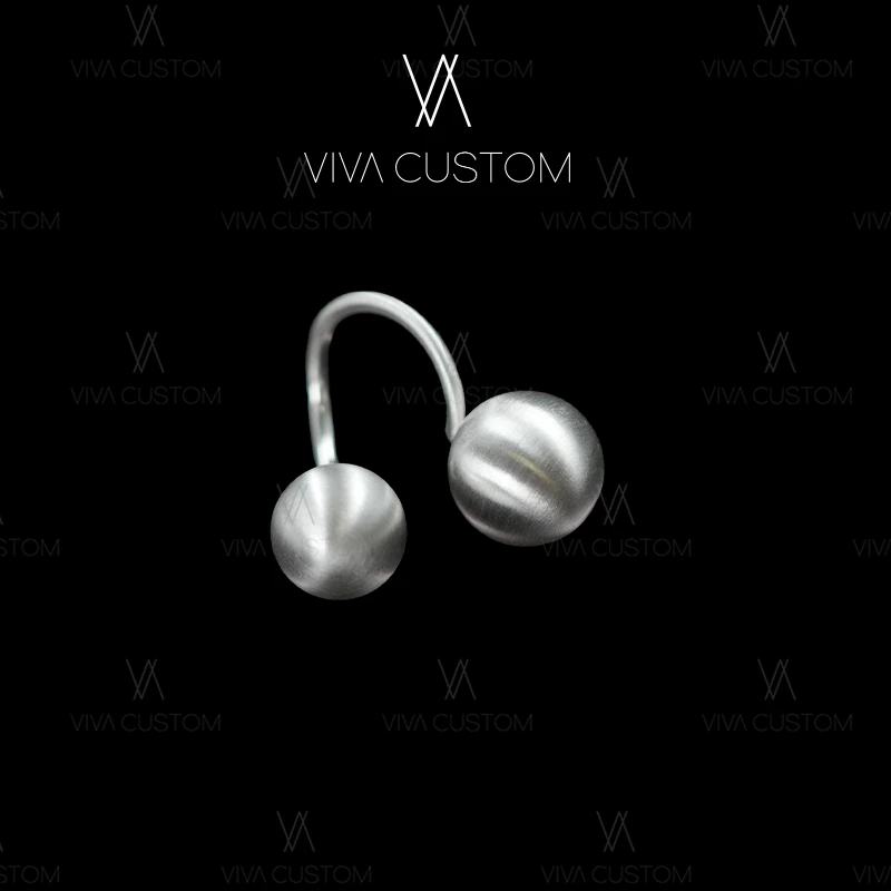 （珠华旧梦系列）时尚气质个性不规则磨砂双生戒指◎