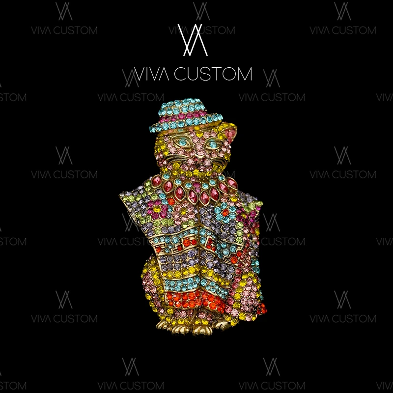 合金合成锆石胸针 （HD系列）满镶绅士动物胸针