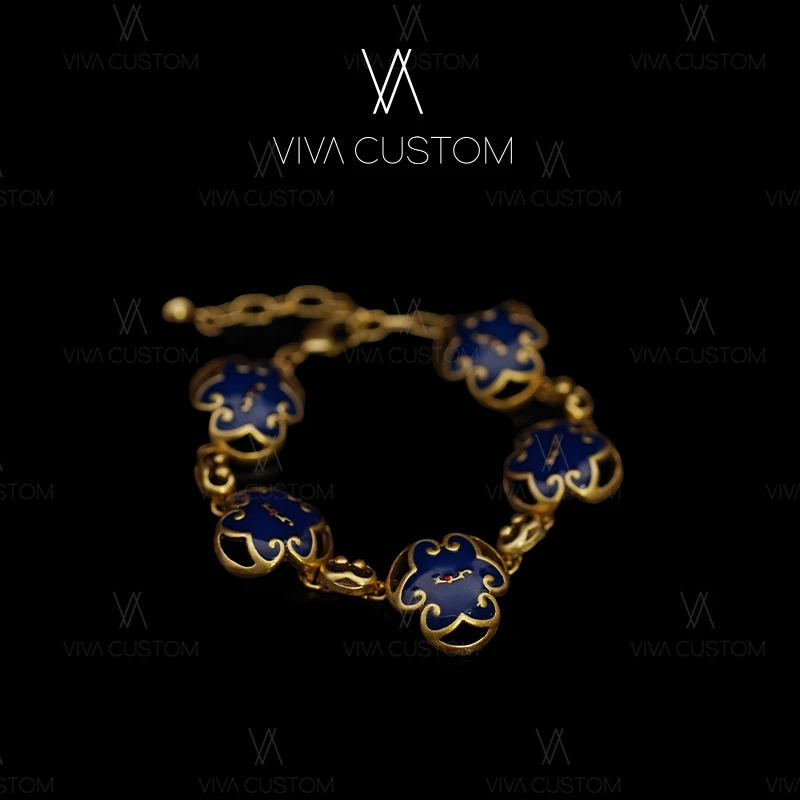 铜合金手链 【例子姐专属】时尚中国风气质优雅悠蓝海星手链』