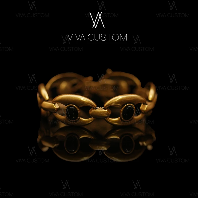 合金手链 （小香风系列）时尚经典赫本风黑金素款手链