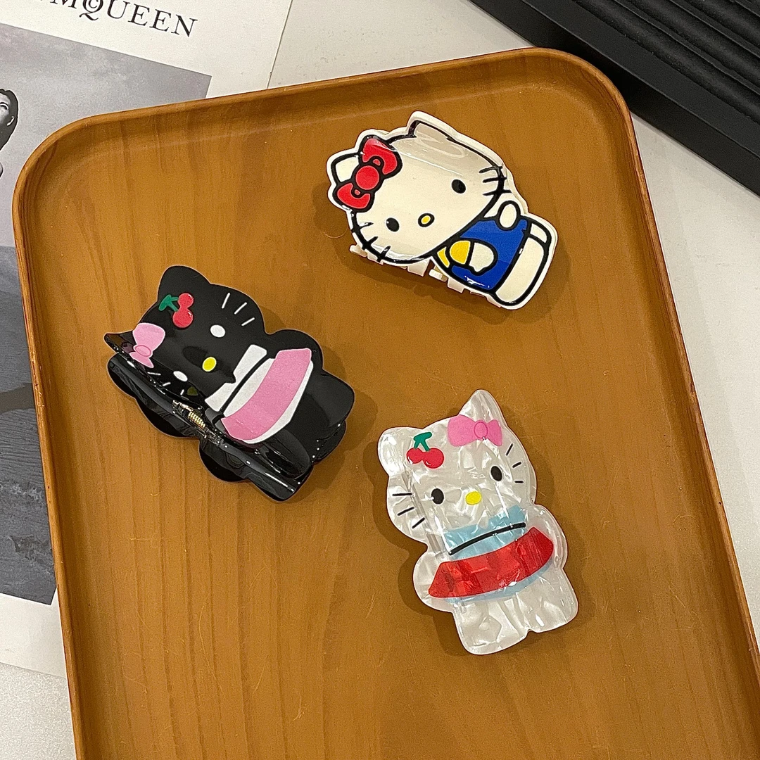 可爱少女心KT卡通猫咪发夹鲨鱼夹甜美马尾抓夹百搭女学生发卡发饰