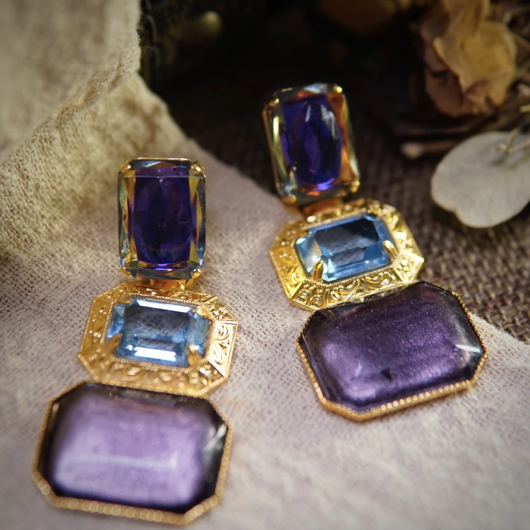 铜合金耳饰 翡冷翠耳钉 欧洲纯手作欧式耳饰MG17