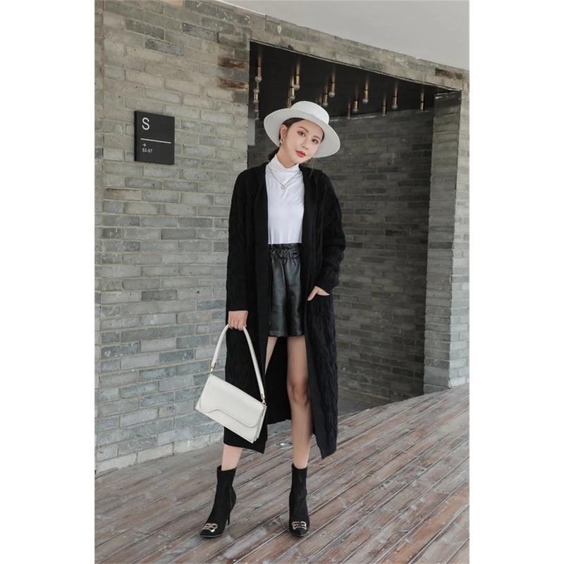 黑紫【今彩家】22116 秋冬季气质减龄洋气时尚原创欧货轻奢宽松开衫