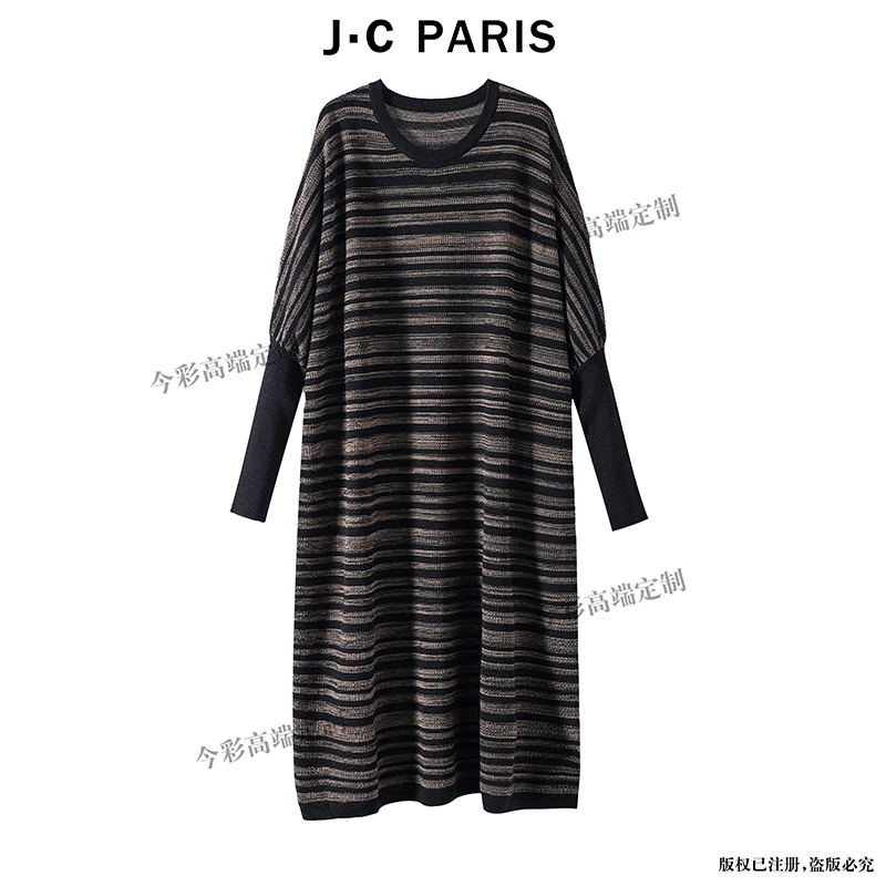 【高定设计】877 秋冬季圆领宽松连衣裙