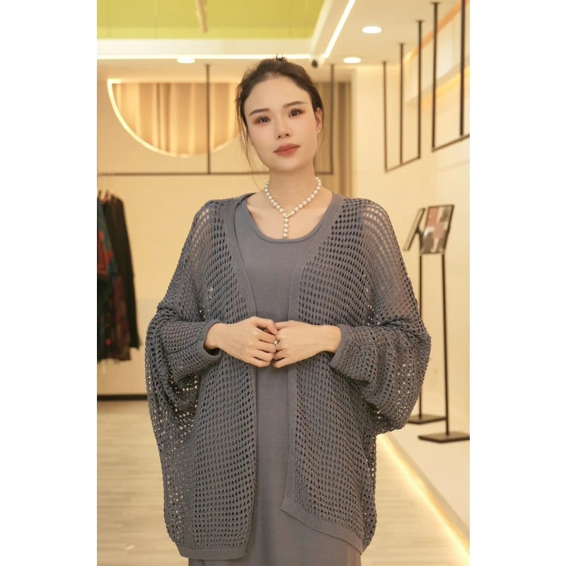 【今彩家】58893+58895 灰色 新款时尚设计师款宽松短开衫