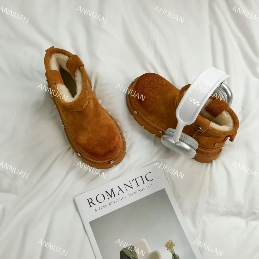 付小付家秋冬【雪地靴】新款厚底带时尚韩版靴子女款