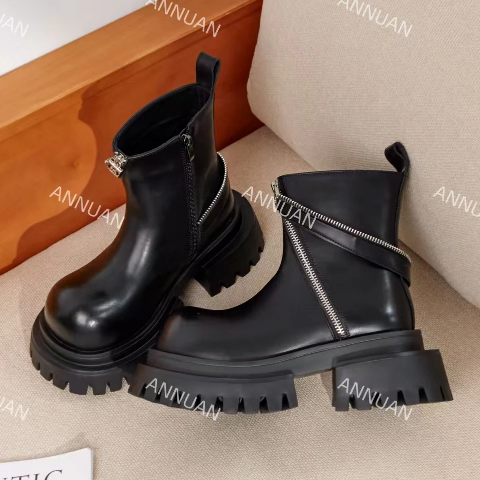 【HeiPa】家【金字塔】秋季穿新款厚底带时尚韩版靴子女款