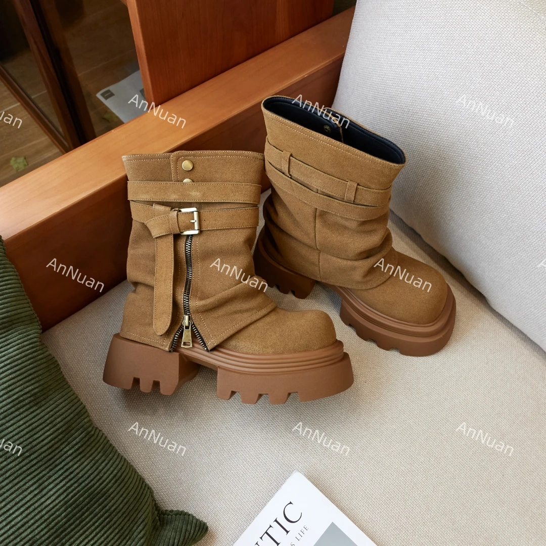 【HeiPa】家秋季穿新款厚底带时尚韩版靴子女款