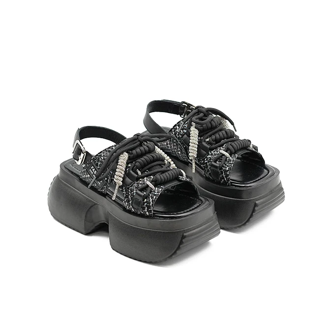 【HeiPa】家【银赤】ins潮走秀厚底休闲鞋板鞋百搭经典春季时尚