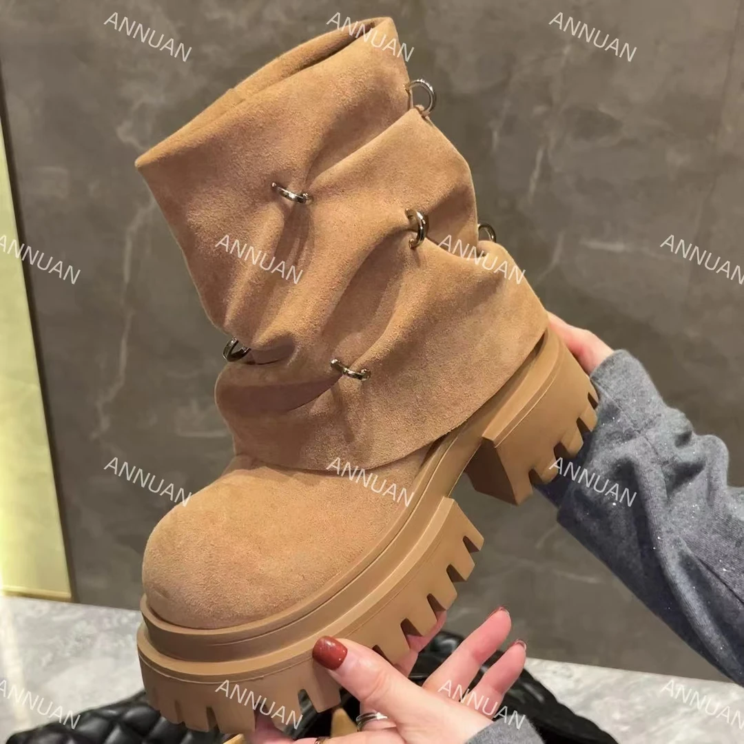 【HeiPa】家秋季穿新款厚底带时尚韩版靴子女款3