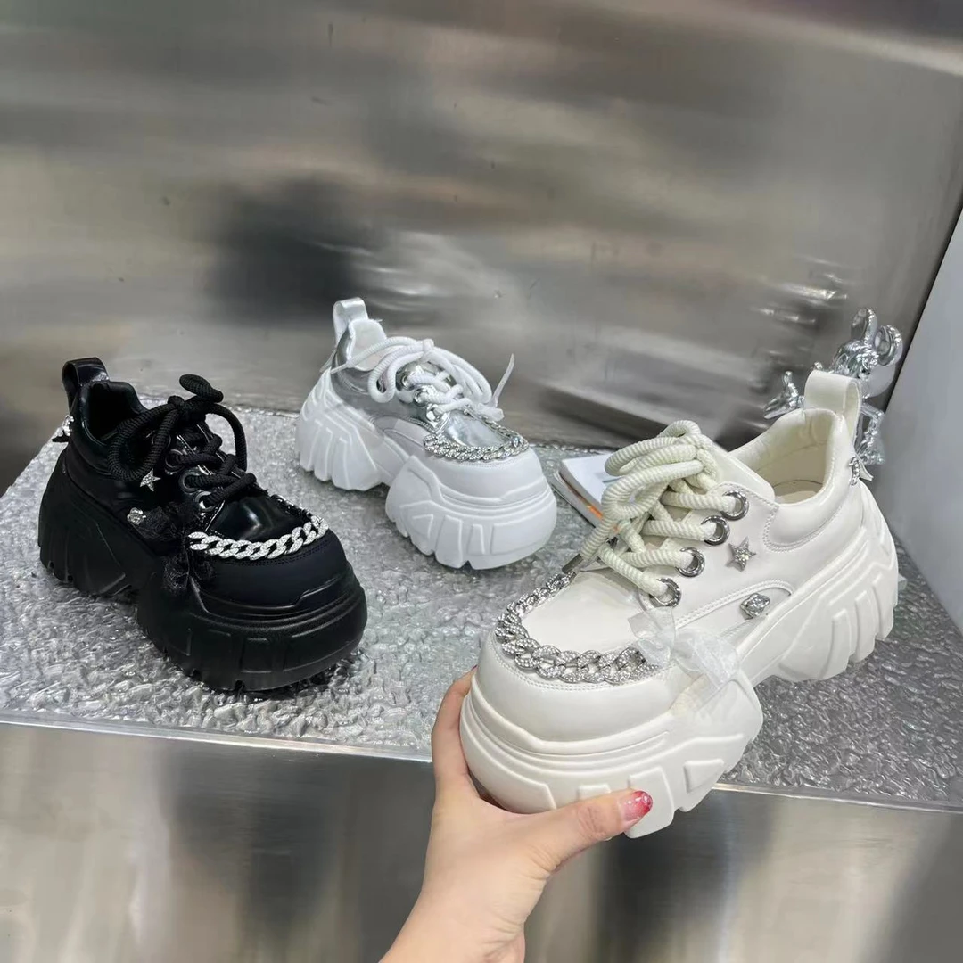 【HeiPa】家【露丝】厚底百搭时尚休闲鞋运动松糕系带女鞋