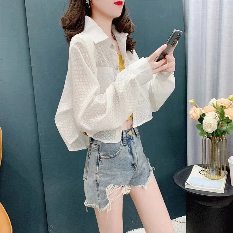 冰丝衬衫防晒衣女2025新款夏季宽松透气洋气防晒服开衫短款外套潮