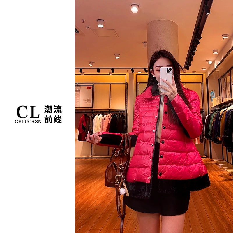 S4VBY0310#秋冬轻薄时尚加绒保暖棉衣气质棉服女短秋