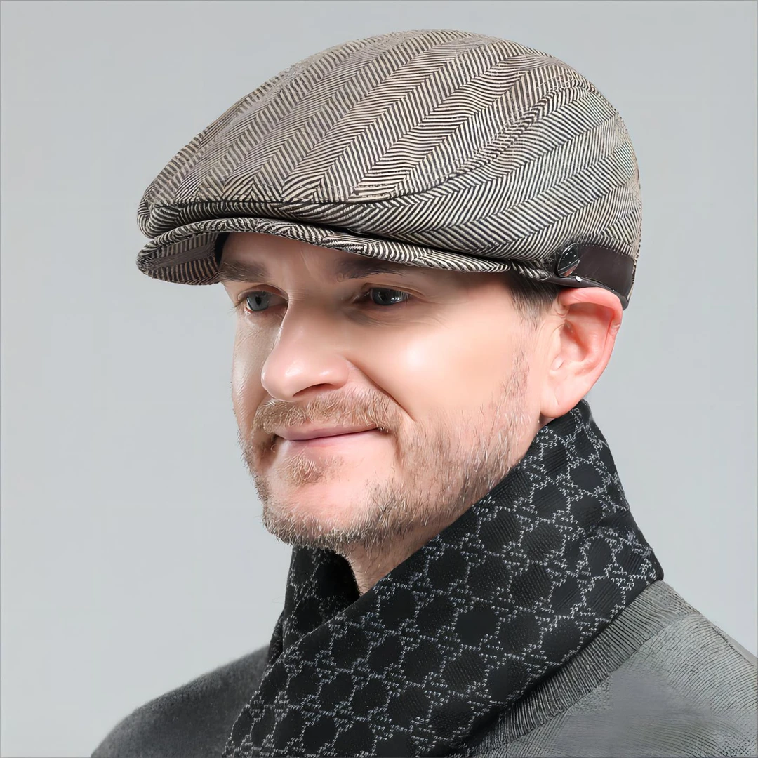 中老年人帽子男冬天加厚毛呢前进帽老头帽爷爷休闲冬季贝雷帽棉帽