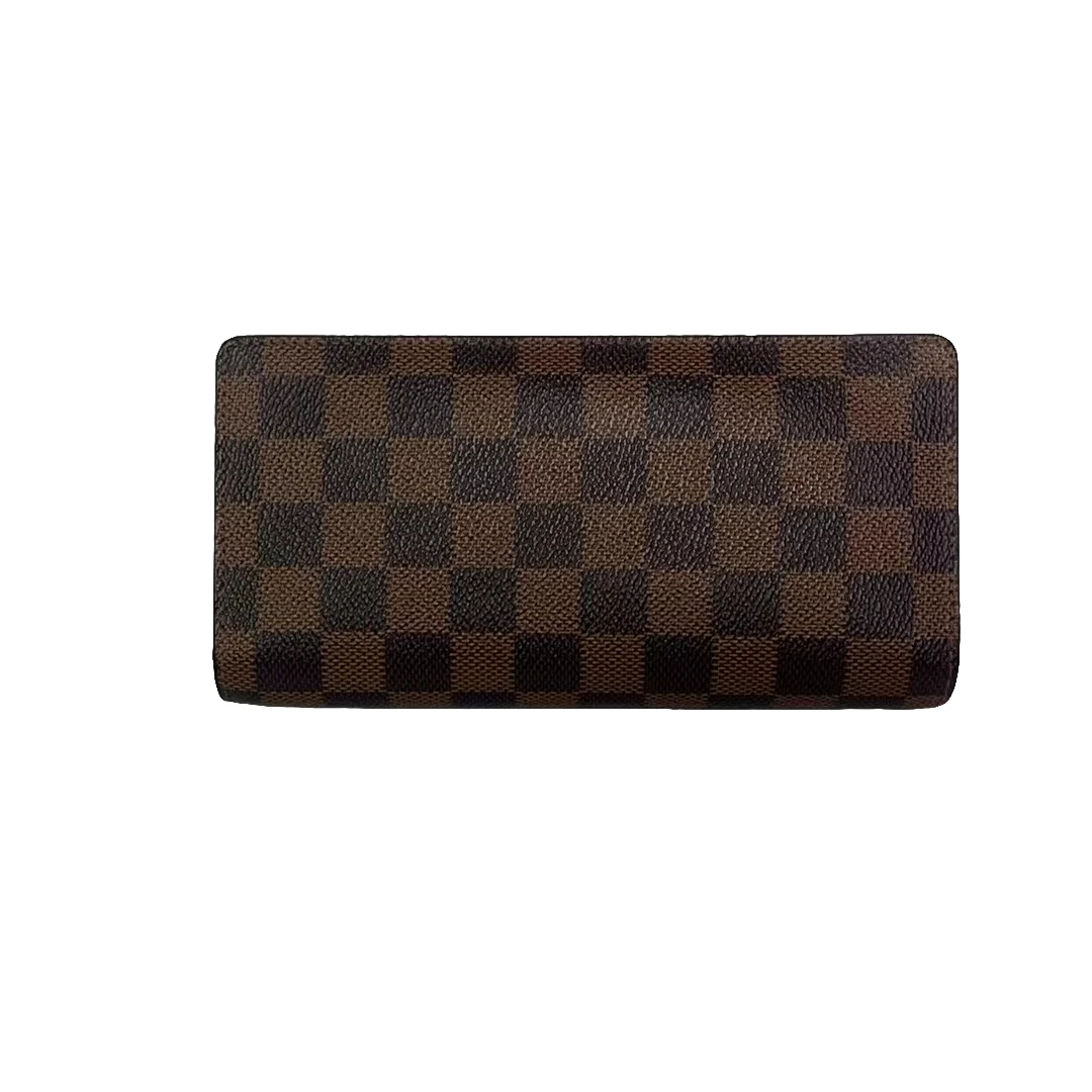 95新 LouisVuitton/路易威登 LV/粽色棋盘格对开钱包时尚棕色3322