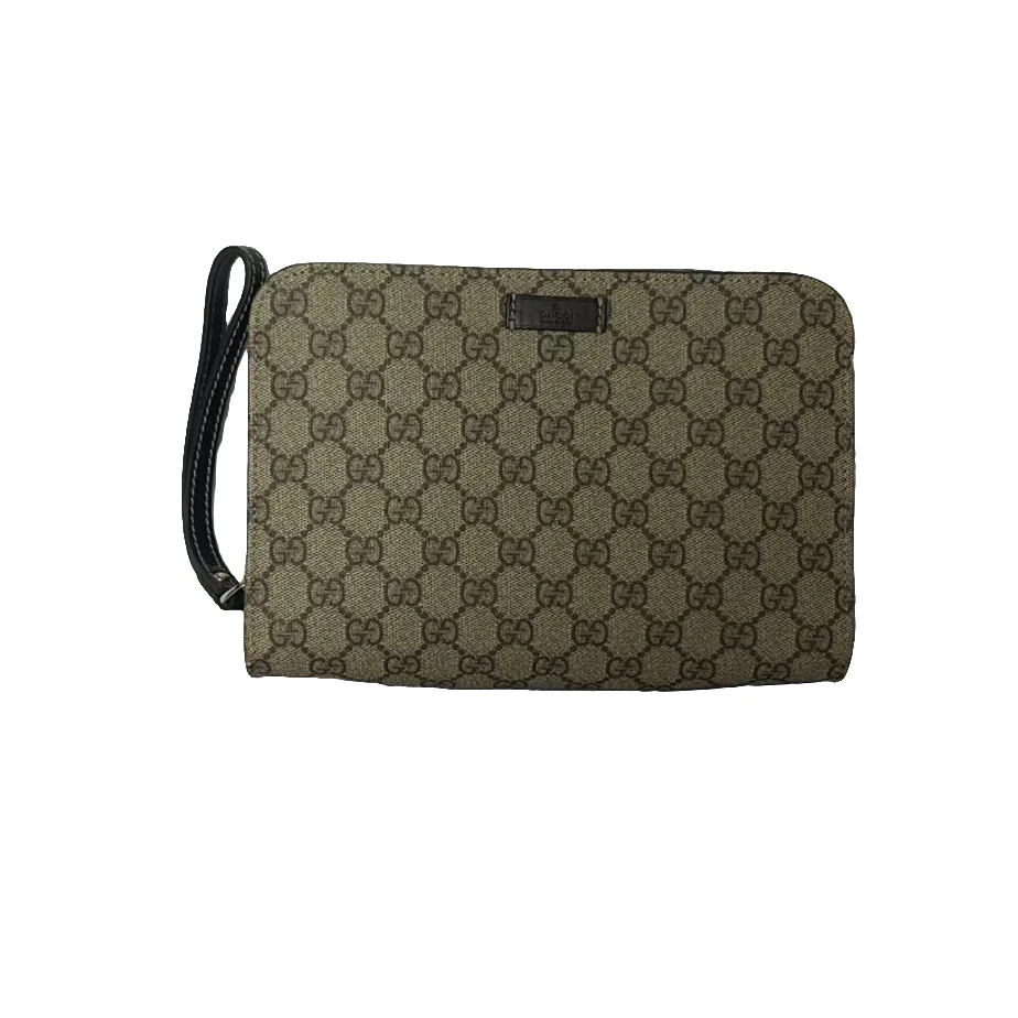 95新 GUCCI/古驰 古驰经典老花单拉链奢侈手拿包男款休闲（124100）