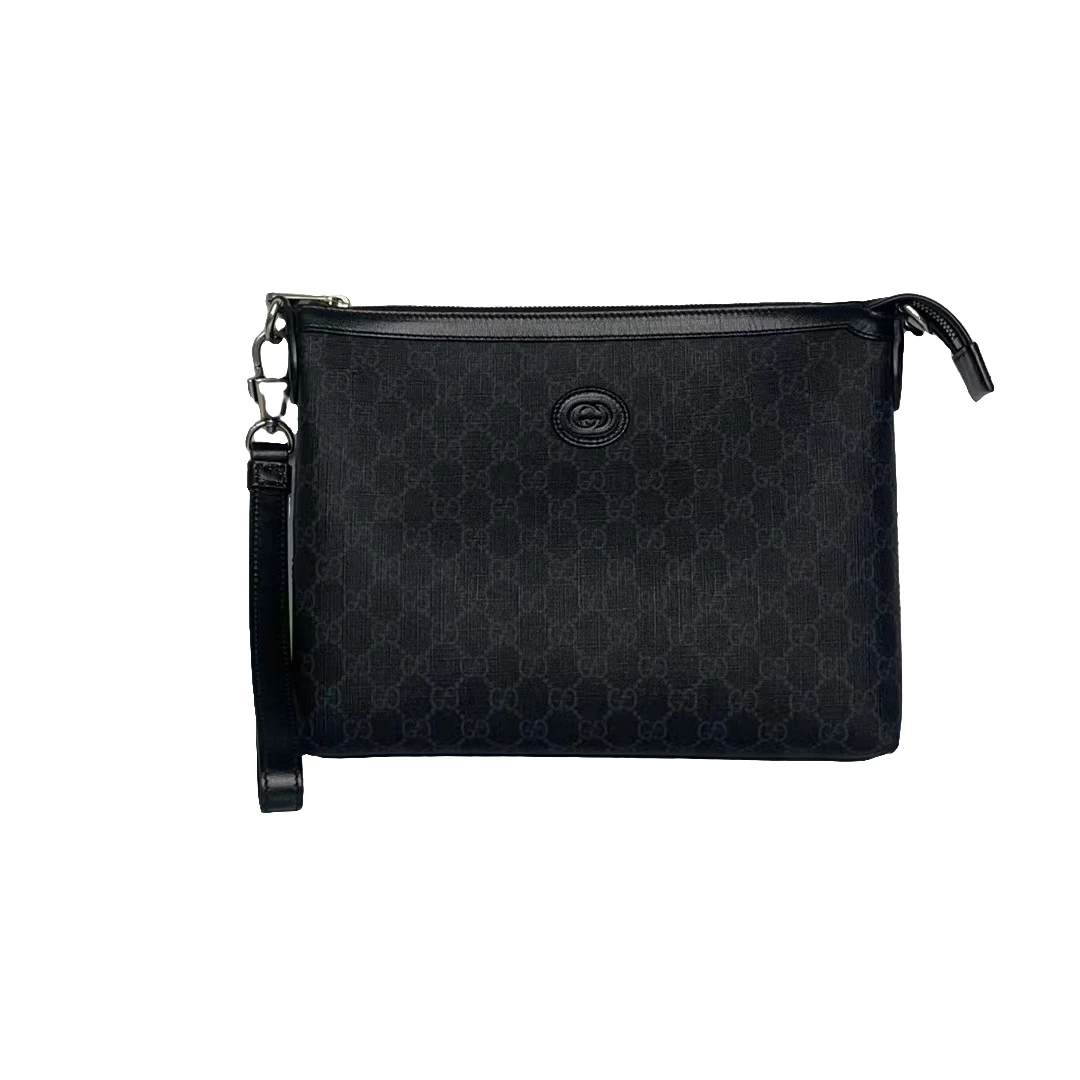 99新 GUCCI/古驰 古驰//黑色经典老花新款单肩手拿包男女同款时尚