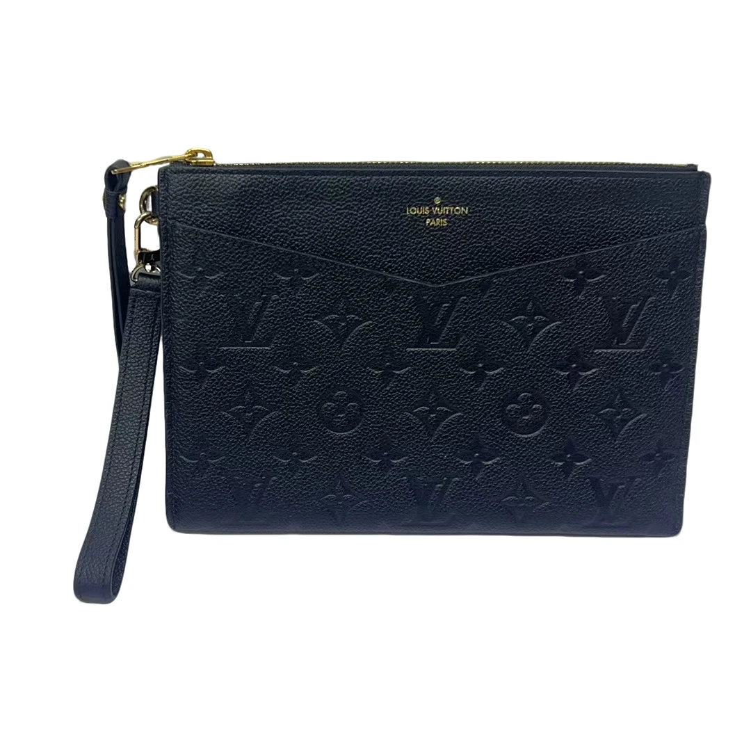 95新 LouisVuitton/路易威登 LV/经典黑色全皮印花手拿包（232200）