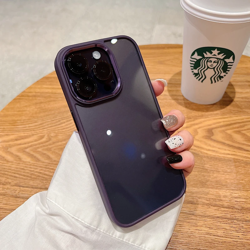 新款暗夜紫适用iPhone14Promax苹果14手机壳高级感12透明13防摔11