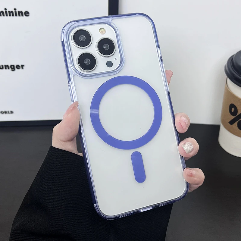 自带Magsafe磁吸适用苹果14Promax手机壳透明iphone13保护套12硬